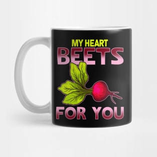 Cute & Funny My Heart Beets For You Romantic Pun Mug